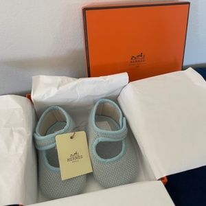 HERMES Baby First Shoes Blue GUC come w TAG&BOX